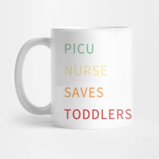 Picu nurse saves toddlers retro colours Mug